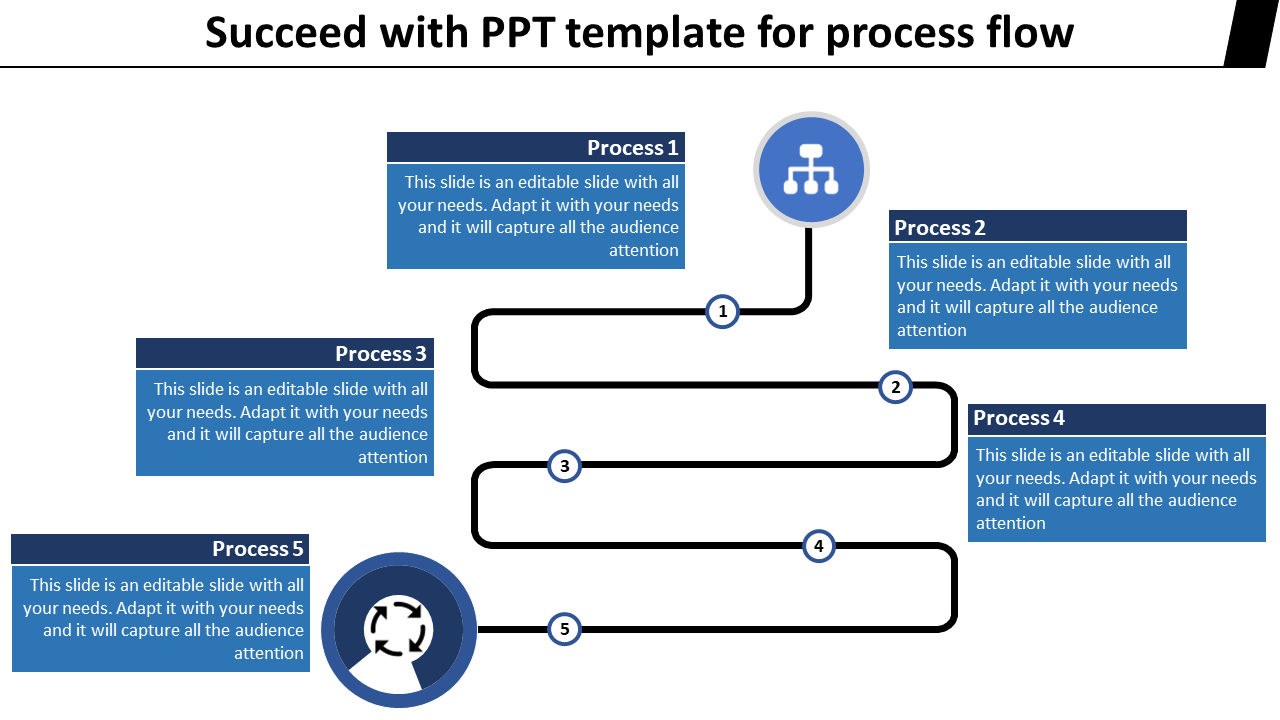 Free - Zigzag PPT Template For Process Flow Designs